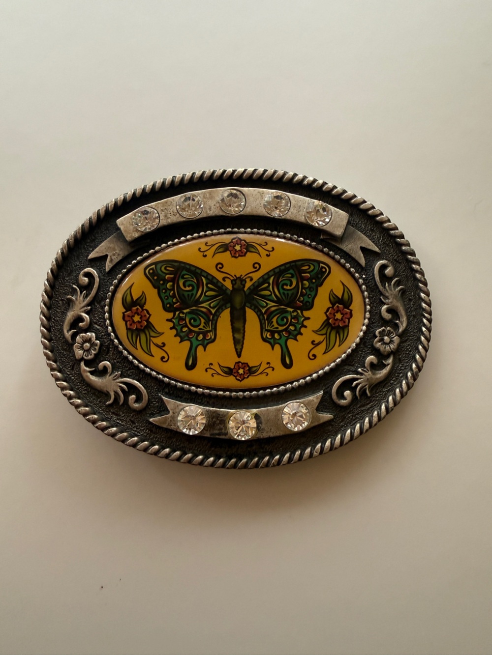 Classic Hardware “Butterfly Tattoo Art” Belt Buckle - Vintage 2000s